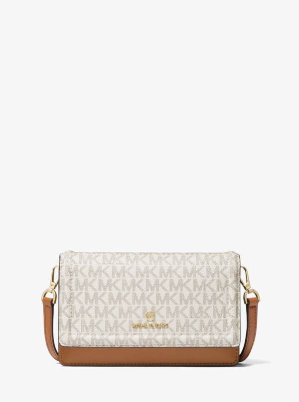 Damske Spojková Taška Michael Kors Jet Set Small Logo Smartphone Convertible Hnedožltý Hnede - Kabelky Michael Kors Obchod | GSNTH-3169